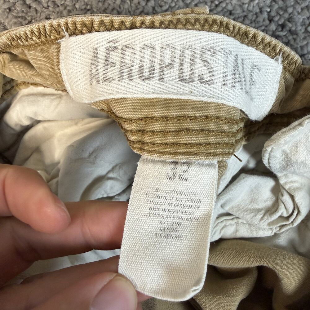 VTG American Eagle Outfitters Shorts Mens 32 Beige Cargo Canvas 11 In Pockets - Picture 11 of 12
